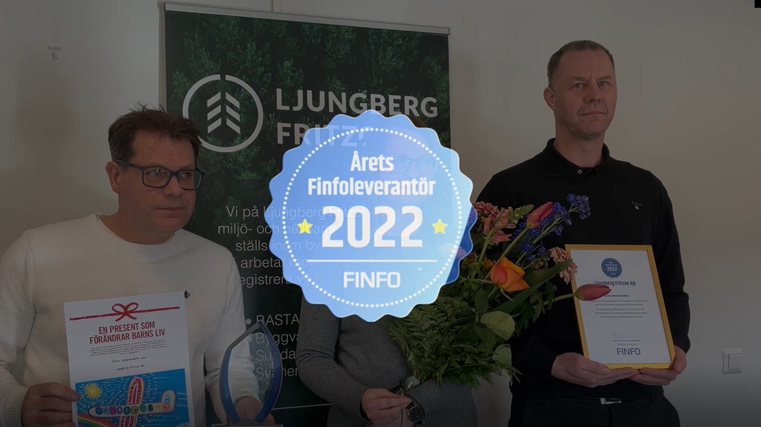 Ljungberg Fritzoe utsedda till Årets Finfo-leverantör 2022